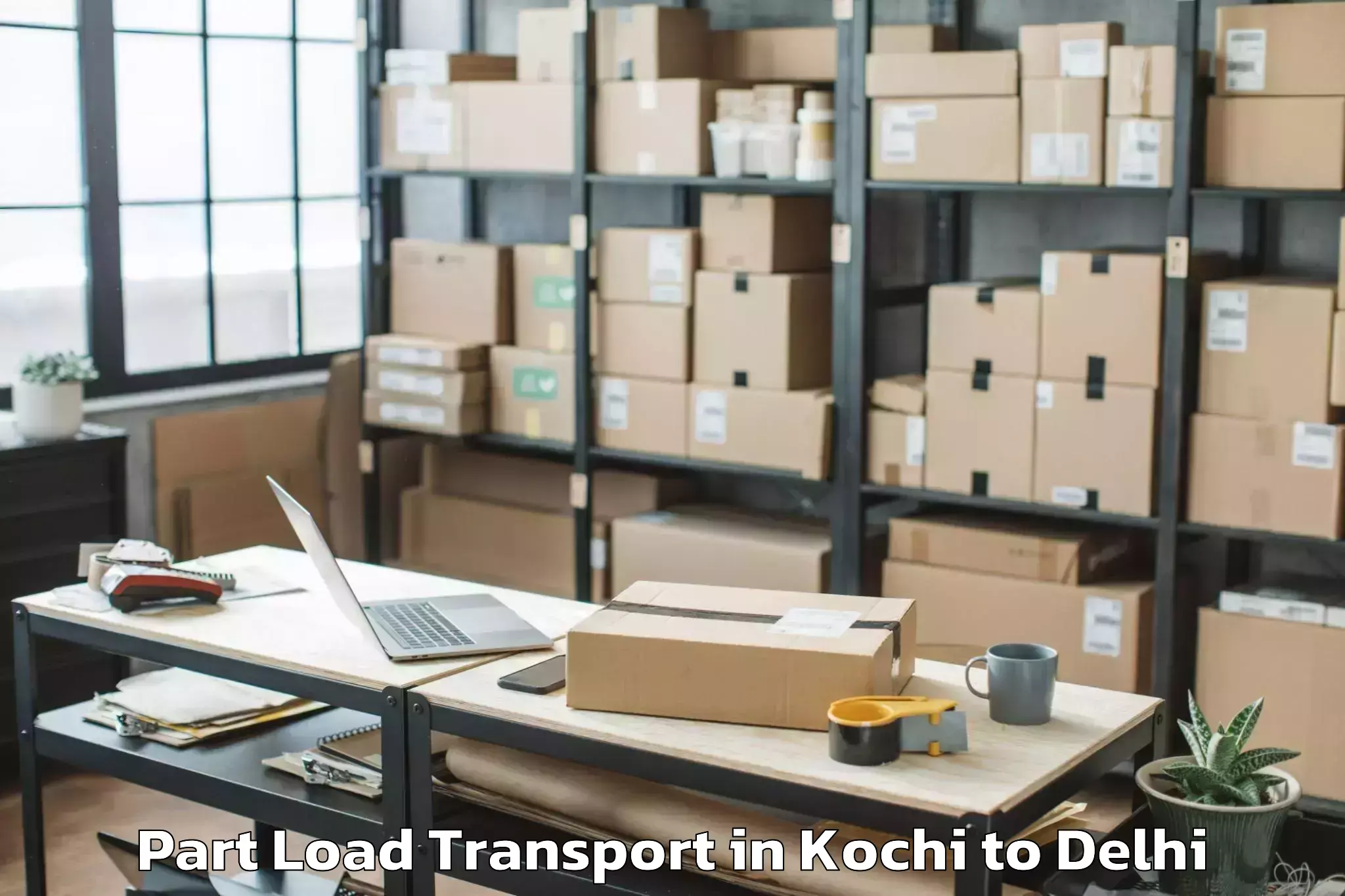 Book Kochi to Jawaharlal Nehru University Ne Part Load Transport Online